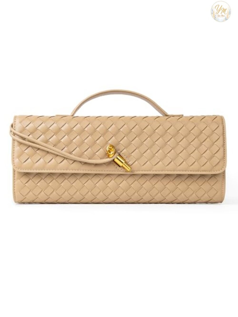 Woven Vegan Leather Evening Clutch Crossbody Purse